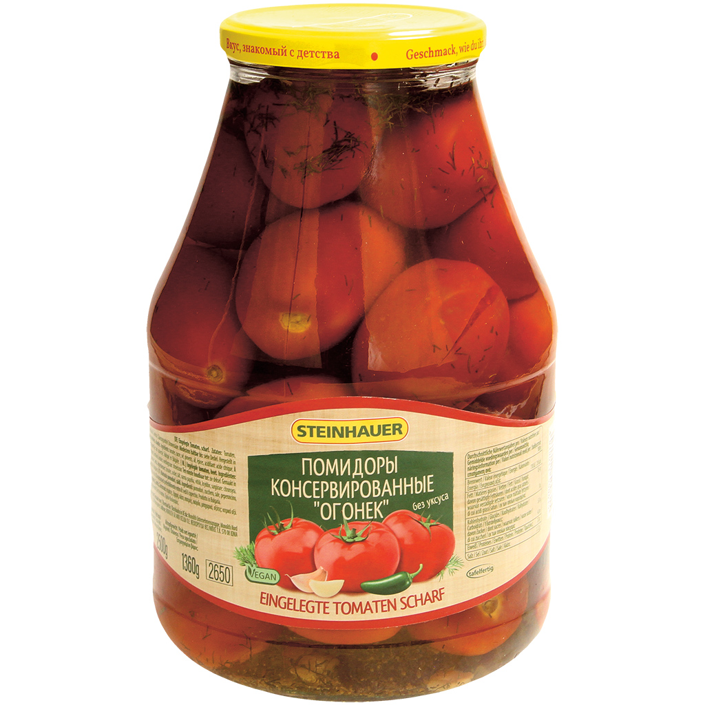 Eingelegte Tomaten, scharf (großes Glas)