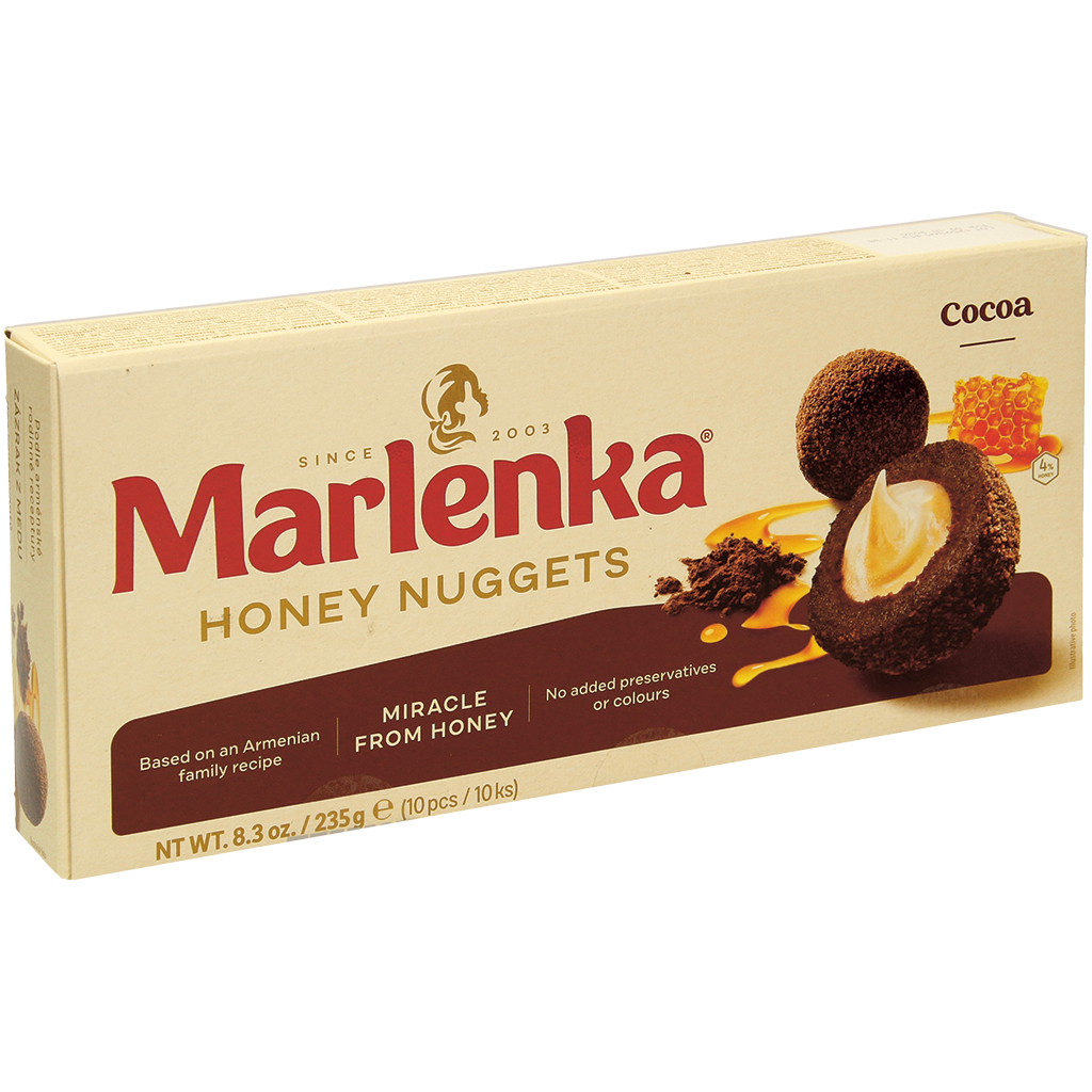 Kakaohaltige Gebäckkugeln "Marlenka" mit Cremefüllung
