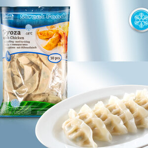 Teigtaschen auf japanische Art "Gyoza", aus Reismehl