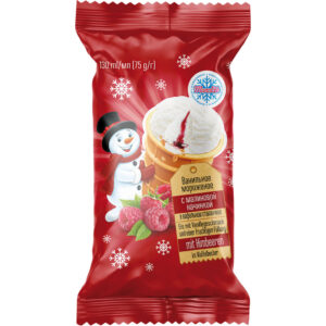 Eis mit Vanillegeschmack und fruchtiger Füllung
