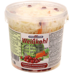 Weißkohl mit Karotten und Moosbeeren, mild gesäuert