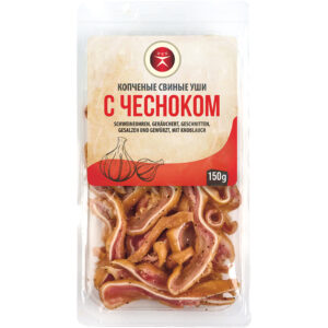 Schweineohren, geräuchert, geschnitten, gesalzen