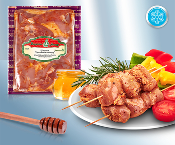 Schaschlik aus Hähnchenfleisch, im Honig mariniert