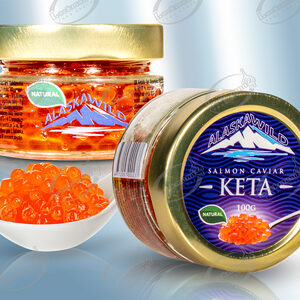 Kaviar aus Keta-Lachsrogen